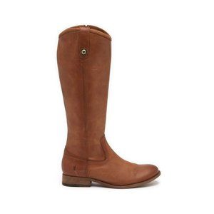 $400 FRYE MELISSA BUTTON inside ZIP COGNAC LEATHER RIDING KNEE BOOTS 7 (2)(MD16